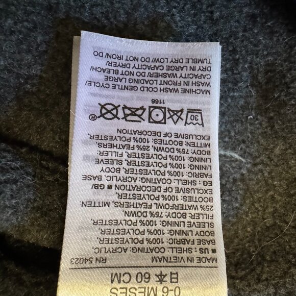 Baby Gap Down Snowsuit 12M Navy Infant Bunting Winter Warm Hooded With Booties - Picture 4 of 4